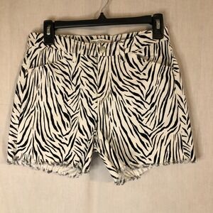 Work Shop Republic Clothing Shorts Women's 4 Multi Zebra Print Cut Off‎ Stretch